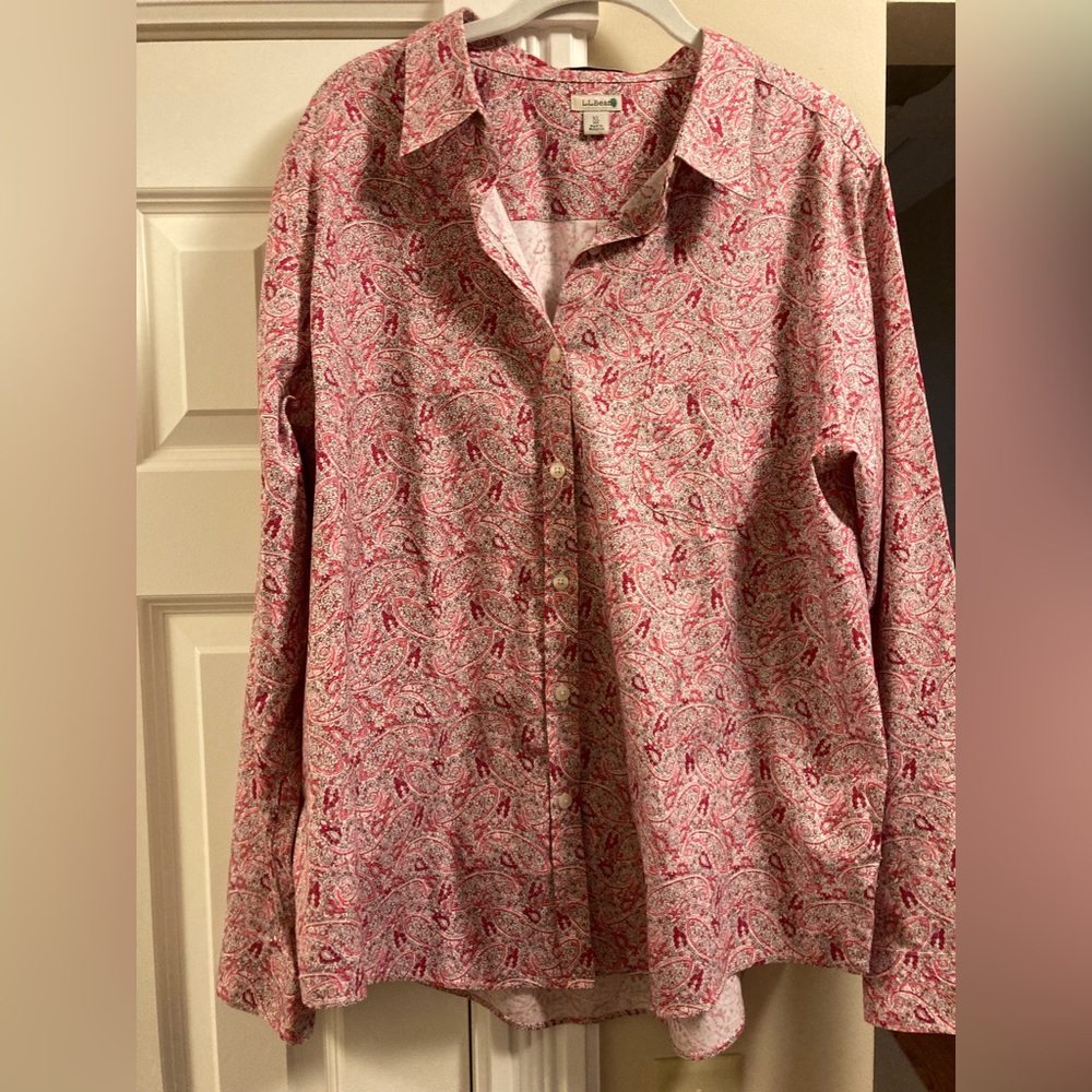 Lands End Paisley cotton blouse.